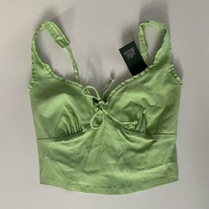 wild fable Lime Green Smocked Cropped Tank